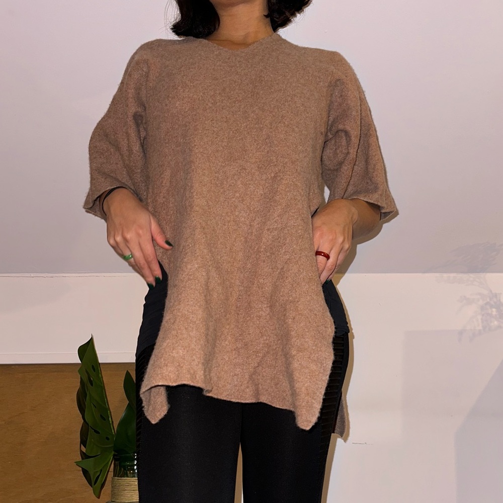 BCBGMAXAZRIA Merino Wool Sweater W/ Side Slits